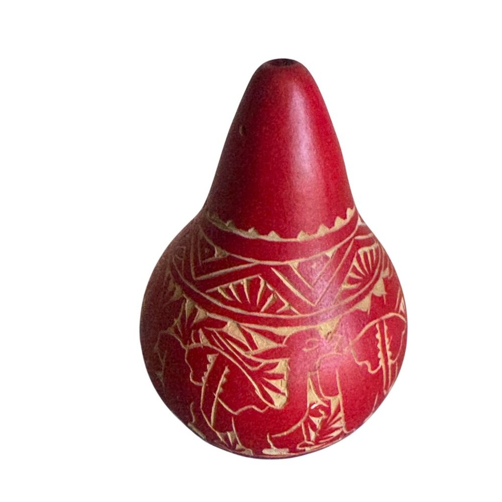 Mexican Folk Art Nativity Gourd Ornament Handcrafted Ornament Signed 2008 4 1/4" - Picture 3 of 8